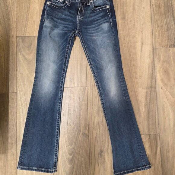 Miss Me Womens Size 27 Mid-rise Bootcut Denim Blue Jeans MP73228 - Picture 2 of 6